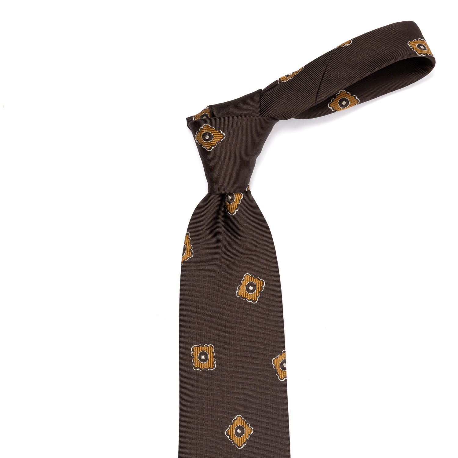CA Archivio Storico: Krawatte "Medaglioni Jacquard" aus reiner Seide - handrolliert